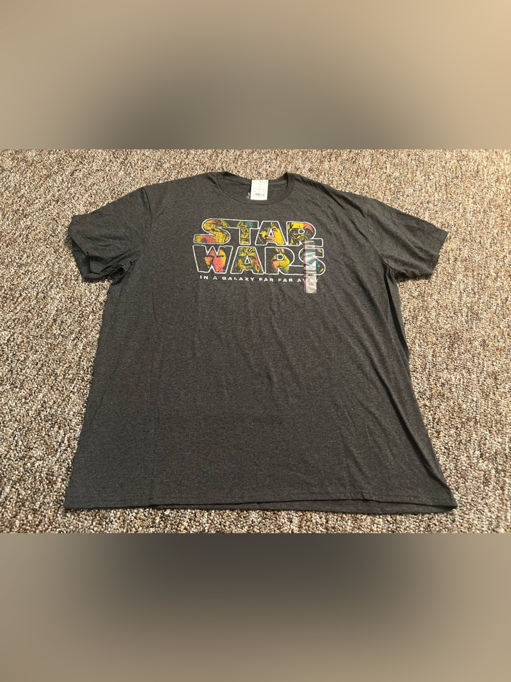 Star Wars Men’s Gray Graphic Print Short Sleeve Logo Lightweight Shirt XXL New